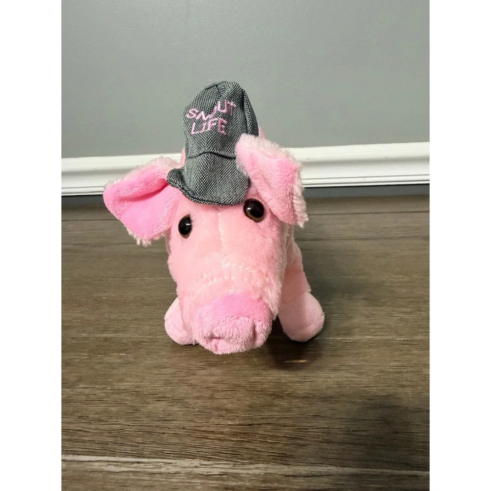 Petsies Stars Pink Pig Snout Life Grey Hat Plush‎ Stuffed Animal Toy